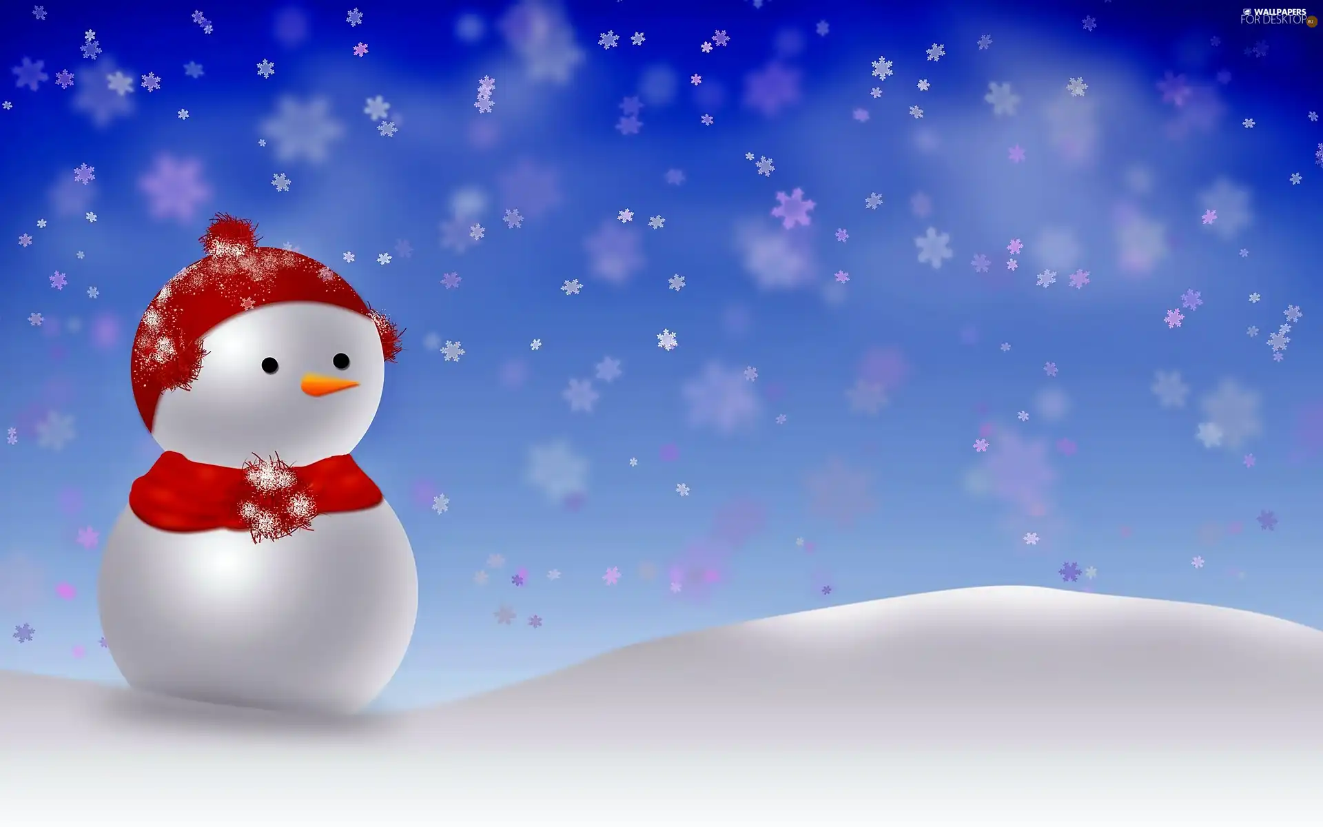 winter, snowdrift, red hot, Bonnet, Snowman