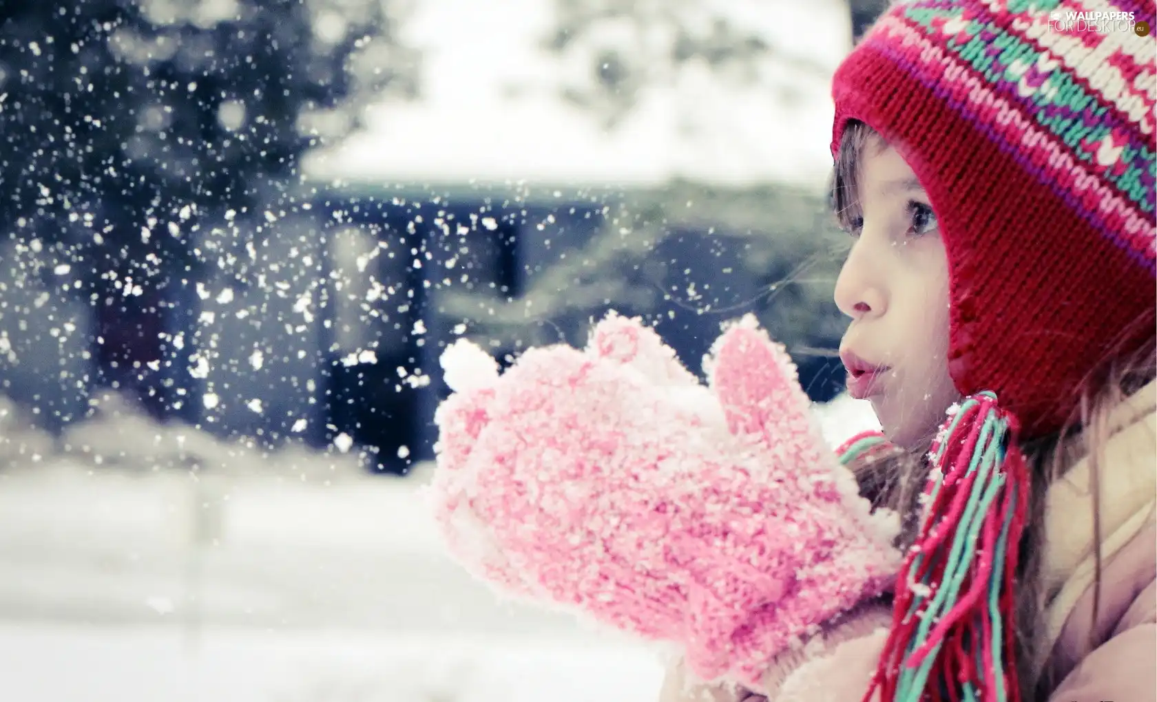 winter, Kid, snow