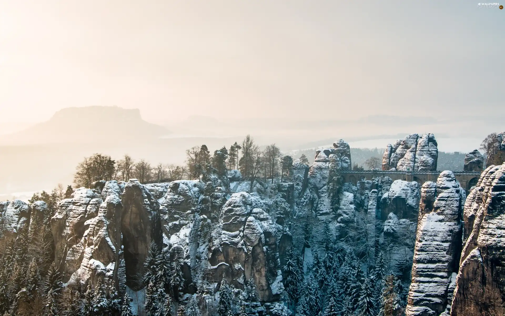 winter, rocks, snow