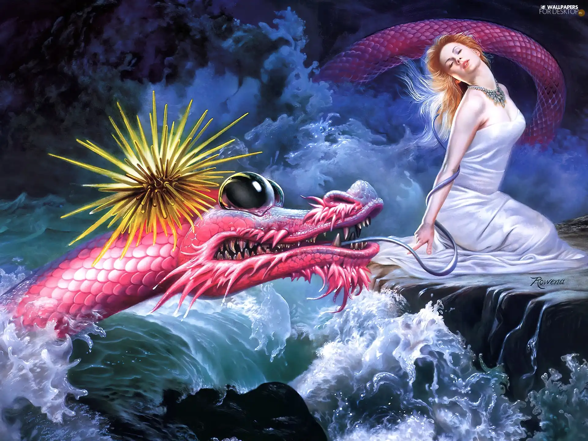 Women, Pink, Dragon