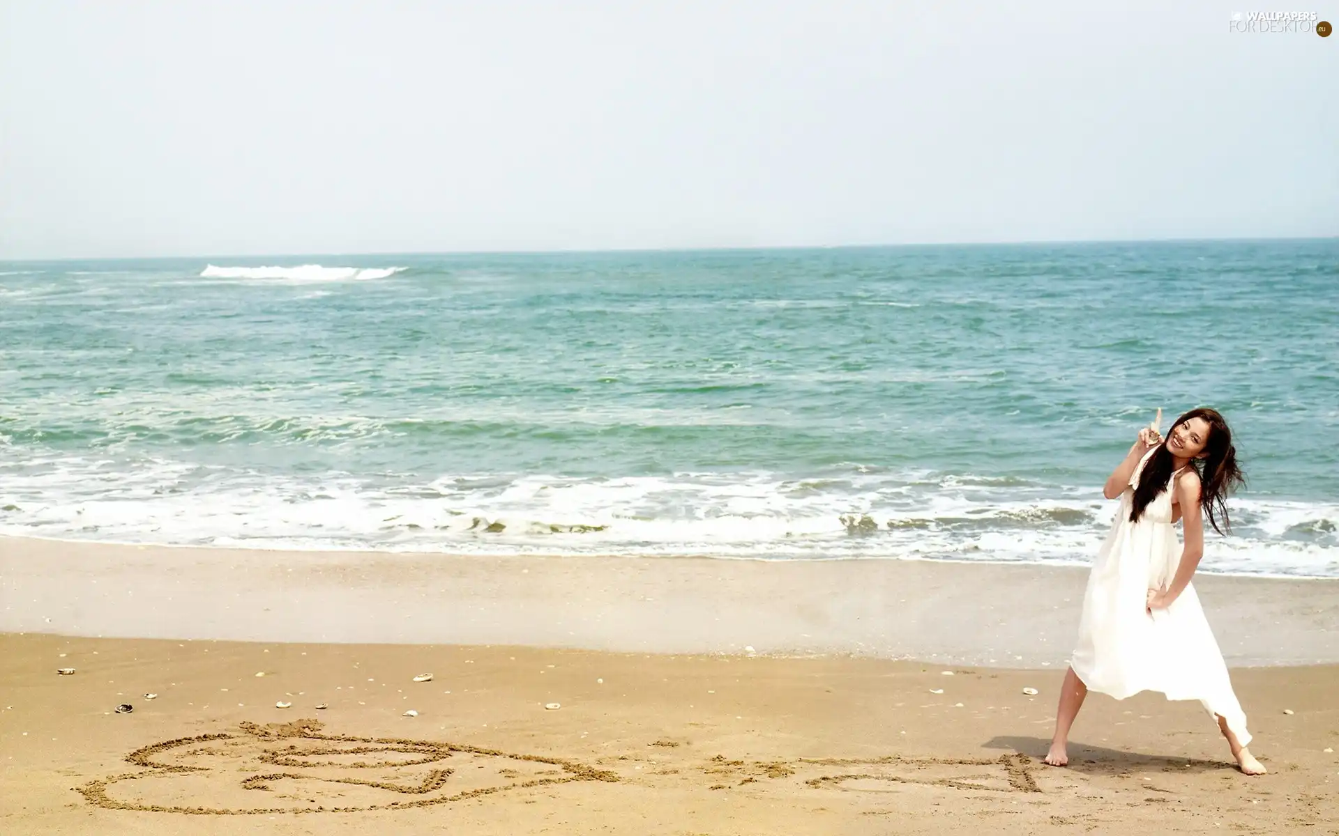 Women, Beaches, sea