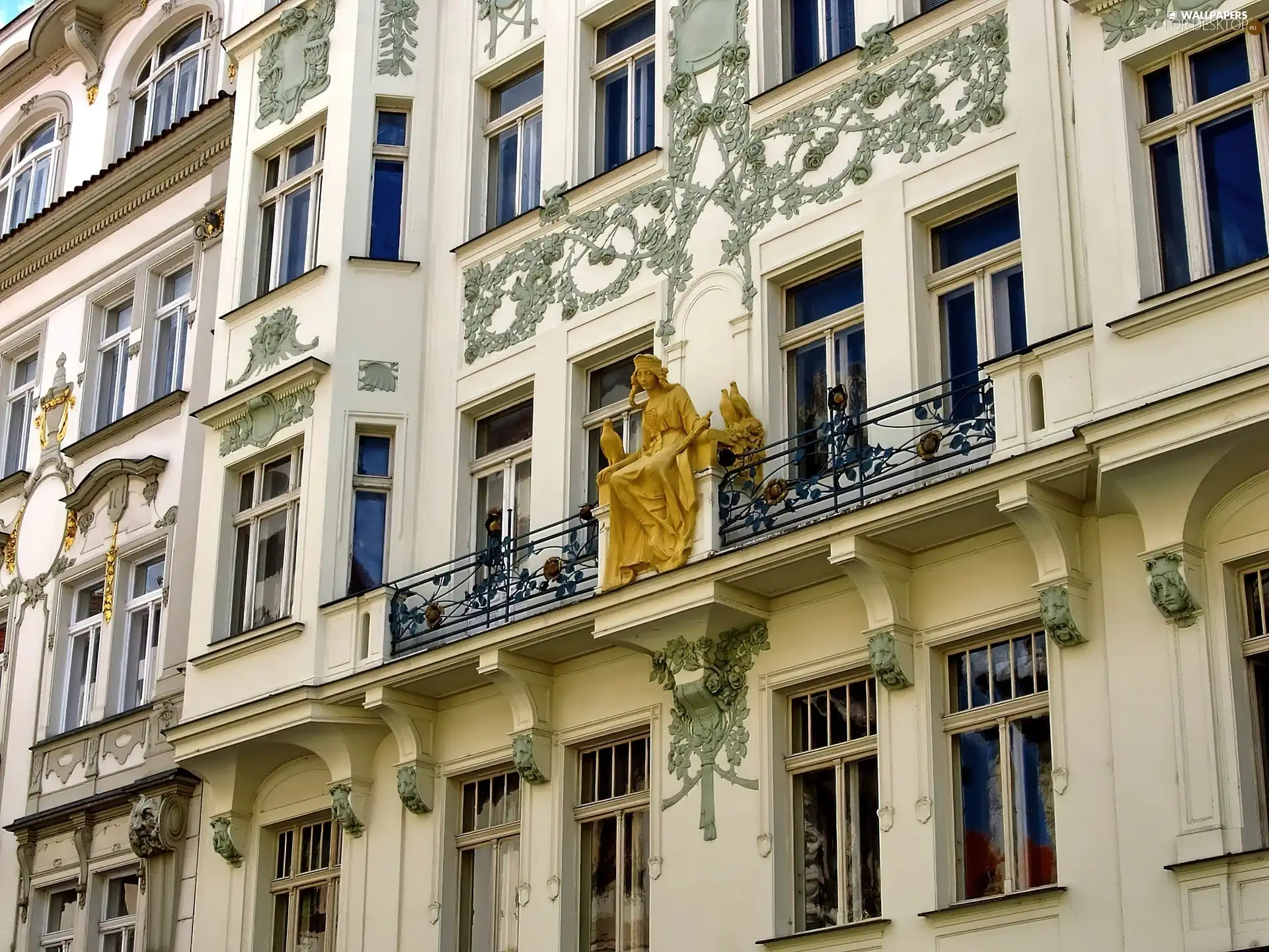 Prague, figure, Womens, house