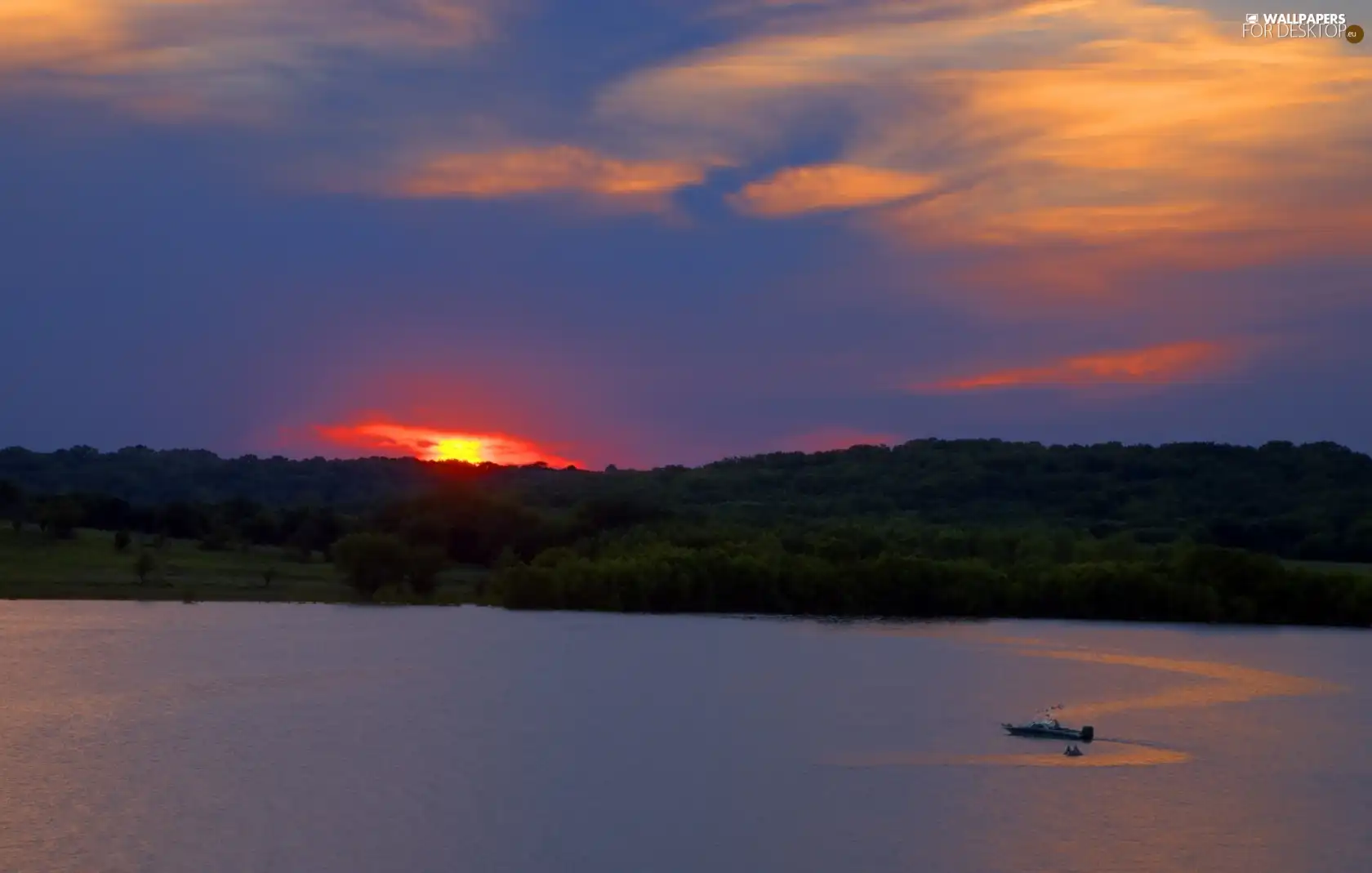 Great Sunsets, lake, woods