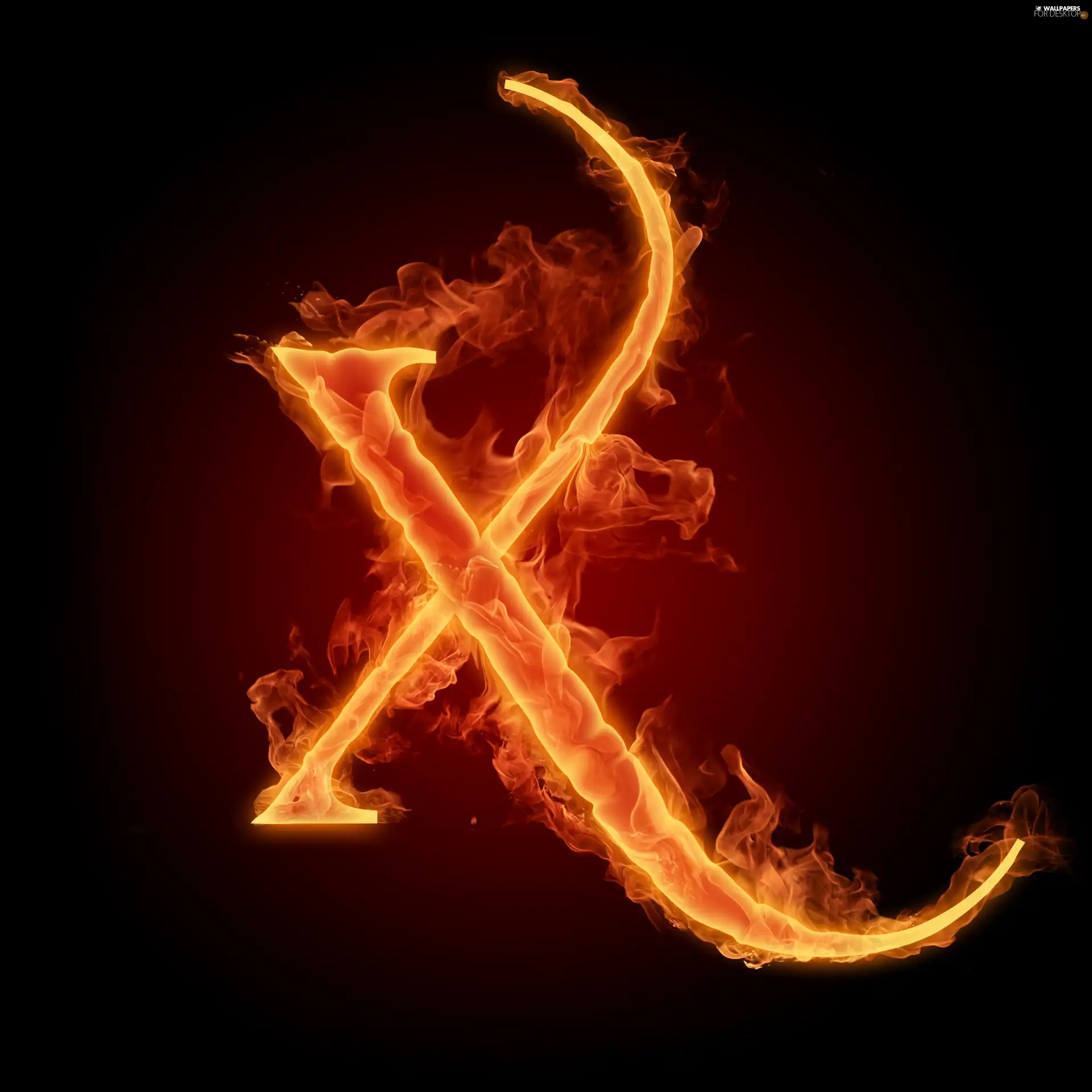 X, Fire, letter