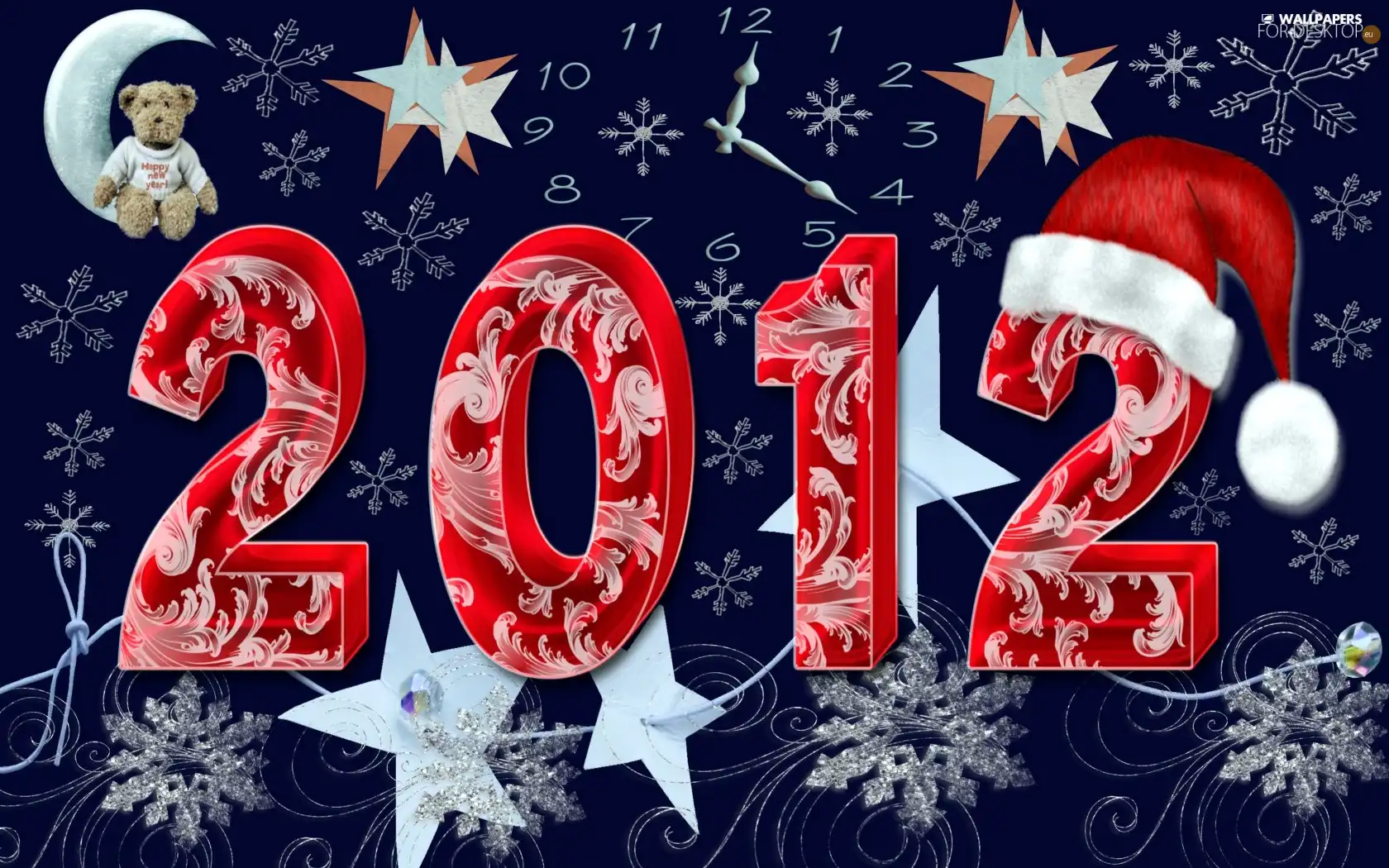 Clock, New, year, graphics