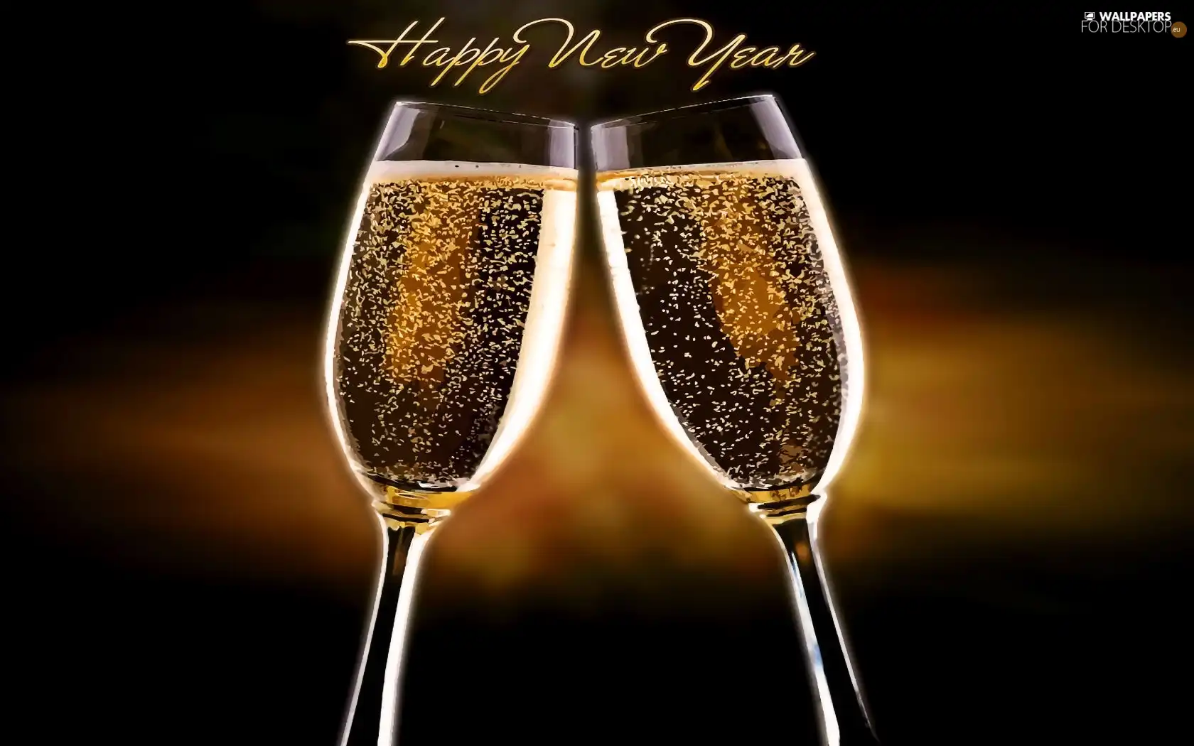 Lights, New, year, champagne