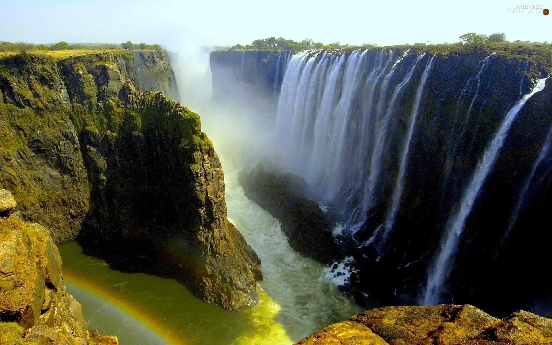 waterfall, victoria, Zambia, rocks