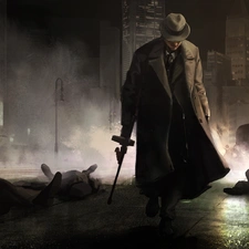 Night, murder, a man, Street