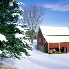 winter, Home, agrimotor, snow