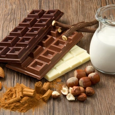 chocolate, nuts, almonds, milk