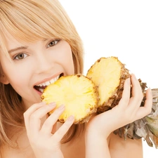 ananas, smiling, girl