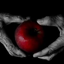 Apple, hands, Red