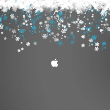 Apple, flakes, snow