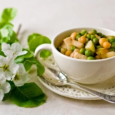 soup, Colourfull Flowers, apple, vegetable