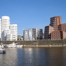 architecture, Dusseldorf, water