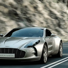 Street, silver, Aston Martin One-77