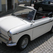 ground, the roof, Cabriolet, Autobianchi Bianchina, White