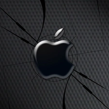 Apple, Black, background, logo