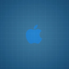 Apple, Blue, background, logo