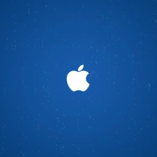 Apple, Blue, background, logo