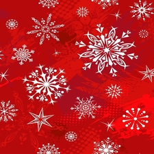 flakes, Red, background, snow