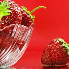 background, strawberries, Red