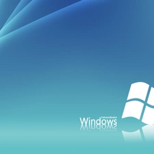 Blue, logo, Bright, windows, White, background, strip