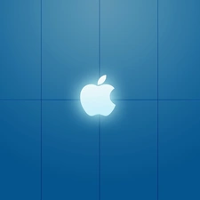 White, Blue, background, Apple