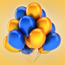 Balloons, Yellow, Blue