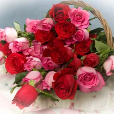 roses, basket