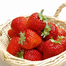 strawberries, basket