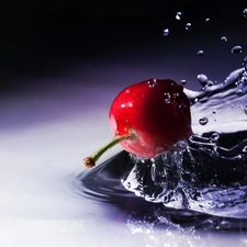 bath, cherry, water