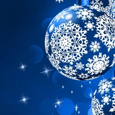 baubles, Blue, background