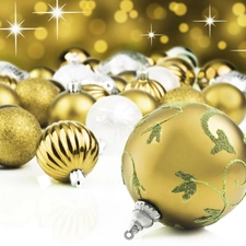 baubles, Silver, Golden