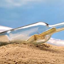 Bottle, sea, Beaches, letter