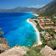 Beaches, sea, Town, Oludeniz, Turkey