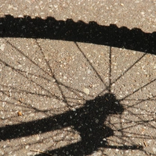 bicycle, shadow, wheel