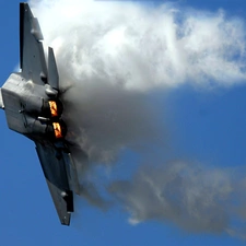 Lockheed Martin, Big Fire, smoke, F-22 Raptor