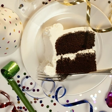 plate, caps, birthday, cake