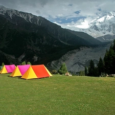 bivouac, Mountains, Meadow