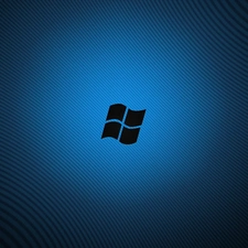 Black, background, windows, blue, logo