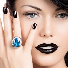 hand, model, make-up, face, Women, Black, jewellery