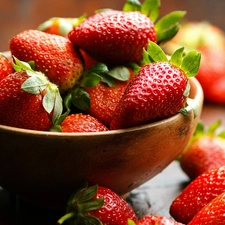 blur, bowl, strawberries