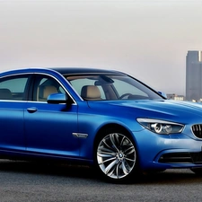 F01, Blue, BMW 7