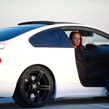 BMW, M6, make-up, E63, Tattoo, Automobile, White, Women