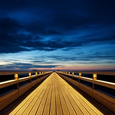 navy blue, pier, boarding, Sky