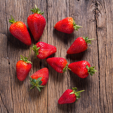 boarding, scattered, strawberries