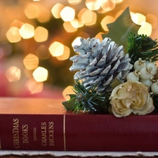 Book, decoration, Christmas