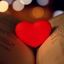 Book, Red, Heart