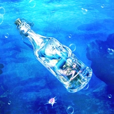 bottle, mermaid, ##